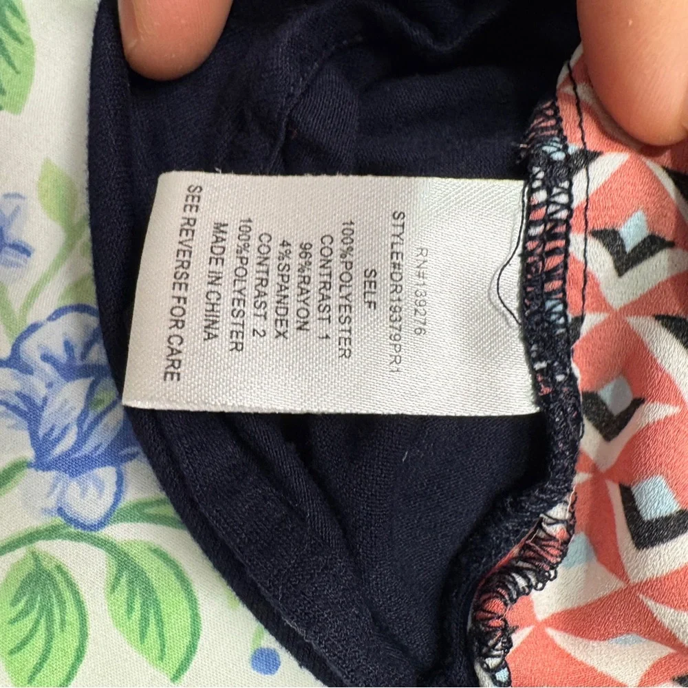 DR2 Boho Geometric Tank Top Sleeveless Navy‎ Coral Teal Size M Festival Summer - Picture 9 of 9